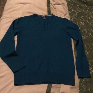 Deep Teal v-neck pullover sweater, M